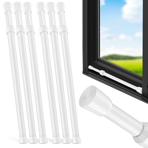 Artoshin 6 Pack Window Security Bar Adjustable Sliding Lock Security Stick for Rubber Tips, Adjustable Sliding Glass Door Lock Bars 15.7''-27.5'' Window Safety Lock Bar (16 to 28-6Pcs)