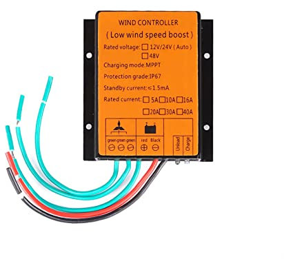 HENGJINGTR Controlador De Carga De Turbina Eólica De 3000W 48V Regulador De Prueba De Agua IP67 Controlador De Turbina Eólica Impermeable para Un Pequeño Generador De Molinos De Viento (Amarillo),48v