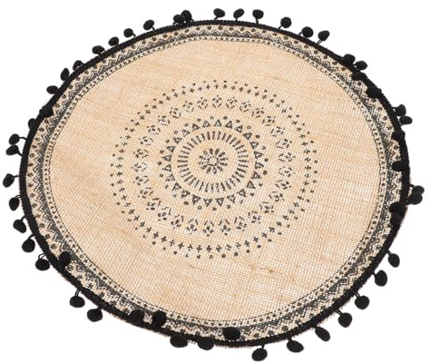 Zerodeko Heat Insulated Jute Placemat 40cm Decorative Teacup Mat Practical Bowl Cushion Perfect for Dining Room Home Restaurant Decor Elegant Mat