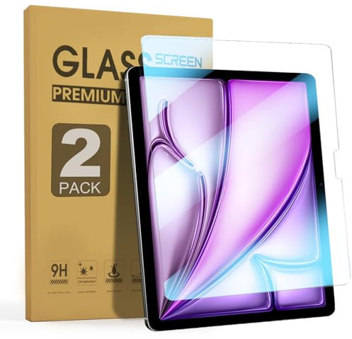 Junfire Pack of 2 Screen Protectors Anti Blue Light Glare for iPad Air 13 Inch, Screen Protector Blue Light Filter Made of 9H Tempered Glass Compatible with