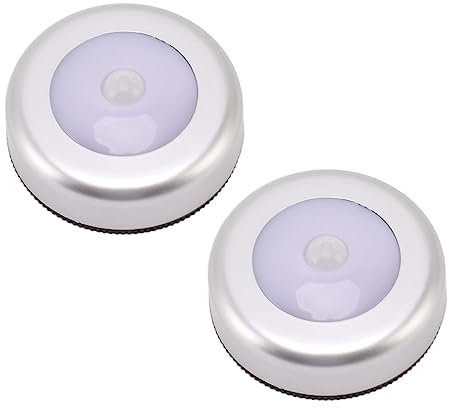 2Pcs Motion Sensor Light, Eye Soft Warm White LED Nightlight, Battery Powered Mini LED Nightlight, for Closet Drawer Bed Bottom (Warm Light)