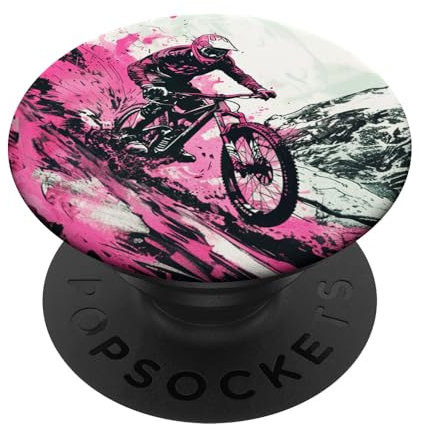 Mountain Biking Mtb Mountain Bike Cycling Ink Wash PopSockets Swappable PopGrip