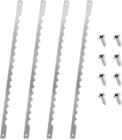 yeeplant 18-Piece Bread Bow Knife Blades - 10.8 Serrated Metal Blades For Bread Cutting - 420 Stainless Steel, Comes With 36 Screws For Easy Installation - Perfect For Consistent Slicing