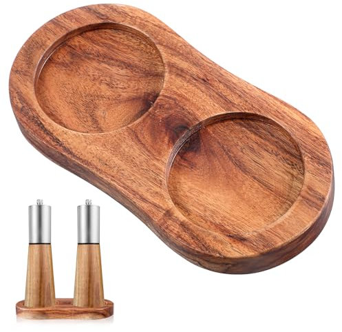 Molain Salz und Pfeffermühlentablett, Holz Kerzentablett Holz Tablett Innendurchmesser 5,8 cm Zubehör für Salz und Pfeffermühlen Peugeot Salz Und Pfeffermühle Set