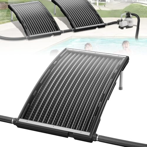 XINZI Panel solar para calefacción de piscina 111,5 x 65 cm – Calefacción solar de alto rendimiento para piscina y ducha de jardín, conexión Ø 38 mm, alfombrilla solar eficiente para agua caliente,