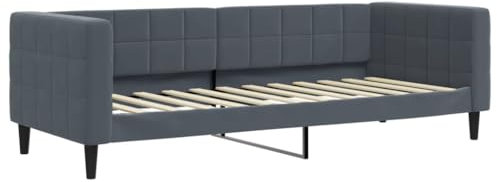 vidaXL Tagesbett, Gästebett ohne Matratze, Bettsofa Schlafsofa für Schlafzimmer Wohnzimmer, Bettgestell Lattenrost Sofa, Modern, Dunkelgrau 80x200cm Samt
