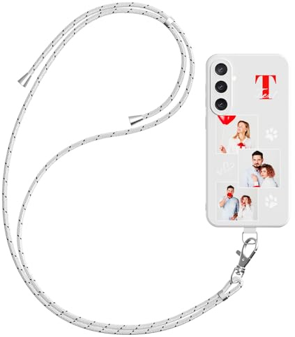 HBRYXJ Handykette Personalisierte Handyhülle für Samsung Galaxy S22 Ultra 5G, Handyhülle Selbst Gestalten mit Eigenem Foto Bild Text, Universal Handyband Kette TPU Personalisiert Hülle (Mehrfarbig)
