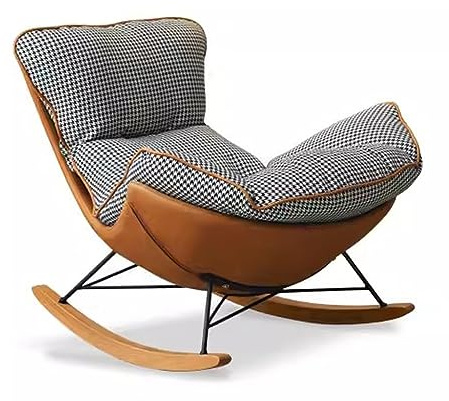 Wohnzimmer-Sofa, leicht, luxuriös, faul, Schaukelstuhl, nordisches Wohnzimmer, Daunenstoff, Hahnentritt-Sofa, Einzelliege