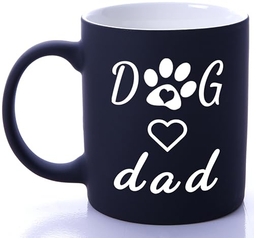G MUGS Dog Dad Ceramic Coffee Mug,Fathers Day Mug Gifts for Men, His, Dad, Friends,Doggy Lovers Black Mug