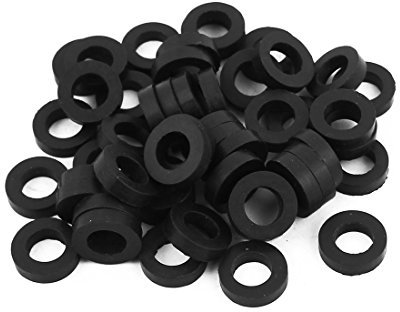 Sourcingmap Gummi-Unterlegscheiben, flach, 12 mm Außendurchmesser, 7 mm Innendurchmesser, 3 mm Dicke, für Wasserhahn, Rohr, Wasserschlauch, 50 Stück