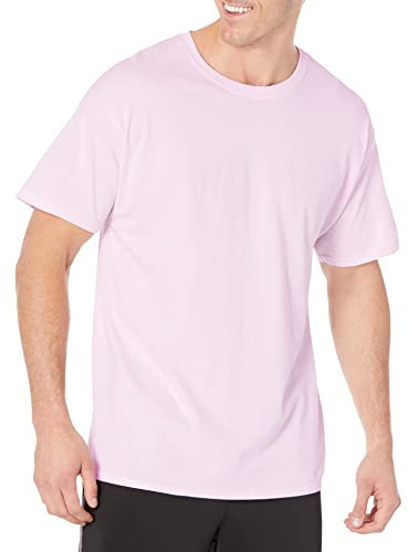 Hanes Short Sleeve Pack, Essentials Crewneck Cotton T-Shirt, 4 Or 6 Pack Chemise, Rose pâle-Lot de 4, XL Homme