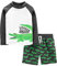 Simple Joys by Carter's Baby Jungen Swimsuit Trunk and Rashguard Rash-Guard-Set, Schwarz Krokodilaufddruck, 3 Jahre