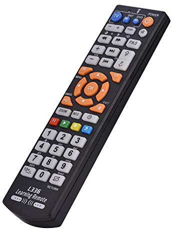 Tosuny Lernfernbedienung Universal Intelligente Fernbedienung mit Lernfunktion für TV CBL DVD SAT DVD und Anderen Infrarotgeräten kabellose Tastatur (Schwarz)