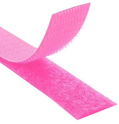 KLEBESHOP24 nastro a strappo per cucire, nastro con chiusura a strappo, dimensioni e colore a scelta/rosa fluo, 20 mm x 3 m
