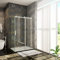 Porta Scorrevole per Box Doccia Angolare Alto 195 cm con Parete Fissa Misura 100x80 cm in Vetro Temperato Trasparente Anticalcare da 8 mm Telai Cromati Lucidi