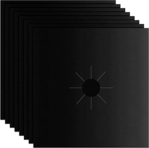 Proteggi Fornelli Cucina, 8 PCS Protezioni per Piani Cottura Gamma Fornelli a Gas, Protezioni per Piano Cottura Bruciatori Coperchi Fodera per Tappetino Pulito, Antiaderente Facile da Pulire(27x27cm)