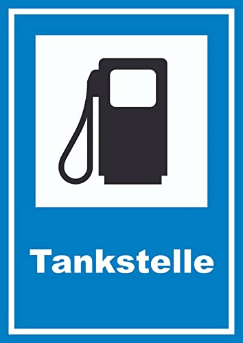 HB-Druck Tankstelle Schild A6 Rückseite selbstklebend