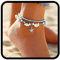 Zoestar Boho Turquoise Cheville Argent Tortue Cheville Bracelets Shell Perles Pied Chaîne Bijoux pour Femmes et Filles