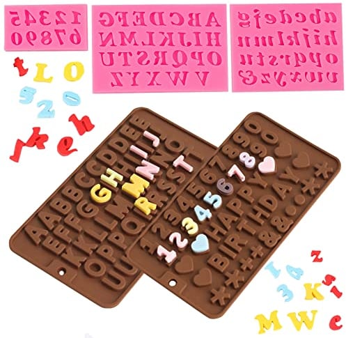 Chocolate Moulds Silicone Candy Moulds, Jelly Mould Wax Melt Moulds, Non-Stick Shape Baking Mould for Christmas Cake Decoration Lollipop Candy Biscuit Gummy Fondant Dessert (5)