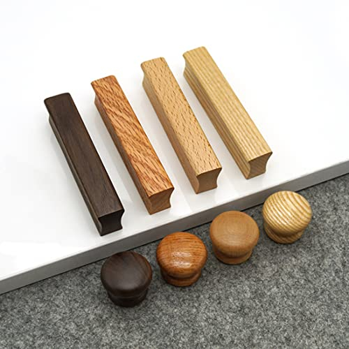HY HUIJUN Tiradores de Madera para Armarios de Cocina, Madera Maciza, Tirador de puerta para Cajones de Puerta, armario, Decoración