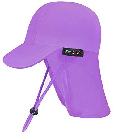 weVSwe Sombrero De Sol para Niños Pequeños UPF 50+ Gorro De Natación Rosa para Bebés Protección UV Impermeable Cuerda Ajustable Púrpura 0-6 Meses