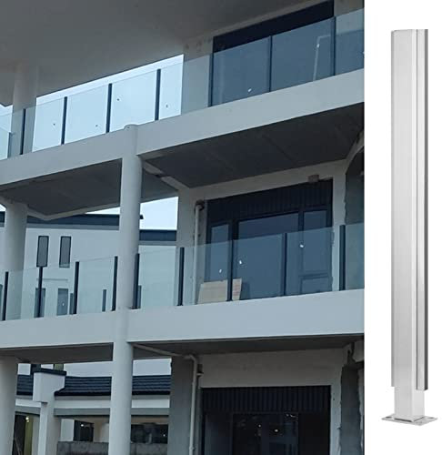 WangXLDD Glasgeländerpfosten – 304 Edelstahl Glas Balustrade Geländer Garten Zaun Glasplatte Pfosten (850 mm)