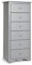 COSTWAY Wooden Chest of Drawers, 6-Drawer Dresser Cabinet, Floor Standing Tall Narrow Storage Cupboard Organiser Unit for Bedroom, Living Room, Closet and Hallway (Grey)