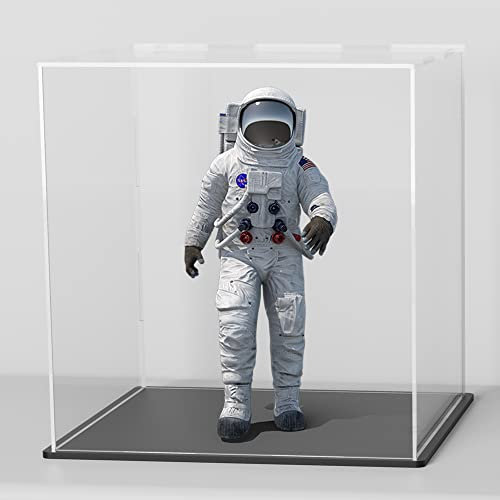 HEMYLU Acryl-Vitrine, Schaukasten, Setzkasten Acryl, super klare Displaybox mit mattem Boden und Deckel für Spielzeug, Figuren, Sammlerstücke (22,9 x 22,9 x 22,9 cm)