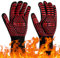 Flintronic Grill Gloves Heat Resistant Fire Resistant Oven Gloves Hand Protection Grill Gloves, 1472°F/800°C Heat Resistant Oven Gloves for Grill, Oven, Cooking, Soldering (Red)