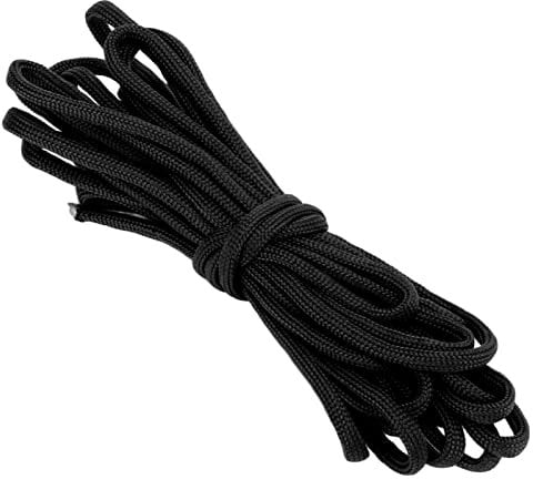 TUORE Outdoor Camping Rope, 5 Meter Quick Clean Nylon Parachute Cord for Hiking (Black)