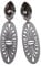 Sehr große leichte Ohrstecker Ohrringe silber-farben Stein grau Anhänger lang oval hell-grau Jugendstil elegant Statement Hingucker Designer JUSTWIN