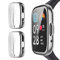 GIOPUEY [2 Pièces Coque Compatible avec Xiaomi Redmi Watch 3 Active, Soft TPU, Shock Resistant, Xiaomi Redmi Watch 3 Active Etui - Silver+Silver