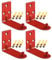 jojofuny Staffa Estintore a Parete, 4 Ganci L Con Design Inclinato, Supporto Per Estintori Da 20 Libbre, Include Accessori Di Montaggio, Colore Rosso