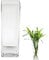 ASSRECT Blumenvase Glas 40cm Quadratische Glasvase Hohe Vase für Tischdeko Klarglasvase Moderne Dekorative Vasen für Home Office Hochzeit Dekor Geschenk