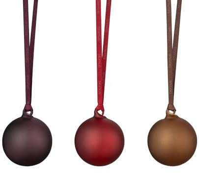 blomus Weihnachtsschmuck 6er Set JUHLA | Farben Midnight Plum, Port, Rustic Brown | Ø 5 cm | Weihnachtskugeln in matten Farben | Christbaumkugeln aus Glas mit Band