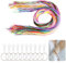 200 Stk für Scoubidou Bänder Set, 1,8 mm x 1 m Bunt Knüpfbänder zum Basteln, Kunststoff Armband Band für Armbänder Halskett Schlüsselanhänger DIY Kunstwerk Schmuckherstellung, mit Keychain und Haken