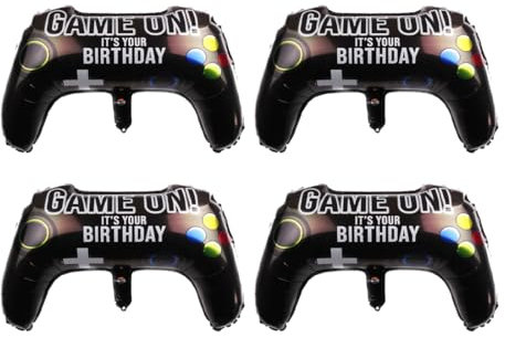 QEQSHQO 4 pezzi Palloncini per Videogiochi, Grandi Palloncini Foil Controller, Gamer, Decorazioni per Feste di Gioco per Ragazzi Ragazze Compleanno, Festa, Addobbi per Fortnite e Brawl Stars (Grande)