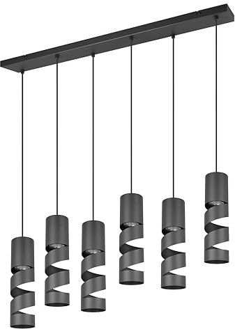 Trio Leuchten Pendelleuchte Stream 364000632, Metall Schwarz matt, exkl. 6x GU10