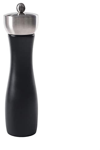 Pepper and Salt Grinder Solid Wood Pepper Grinder Precision Spiral Groove Adjustable Thickness, Freshly Grind Peppers, Herbs & Spices Pepper Grinder Refillable(21.5cm)
