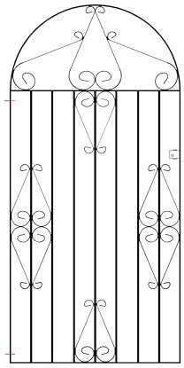 Classic Scroll Tall Bow Top Metal Garden Gate Galvanised Wrought Iron Style Swing Gate (991mm Gap x 1867mm High CBZP43)