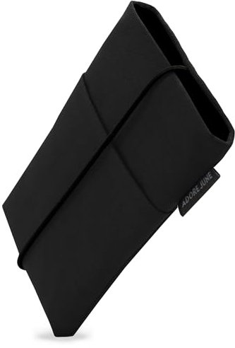 Adore June Handytasche Bene kompatibel mit 6-6,3 Zoll Smartphones (wie iPhone 16e, iPhone 16 Pro, iPhone 16, iPhone 15 Pro, Galaxy S25, Galaxy S24, Pixel 8), Gummi-Verschluss, Farbe Schwarz