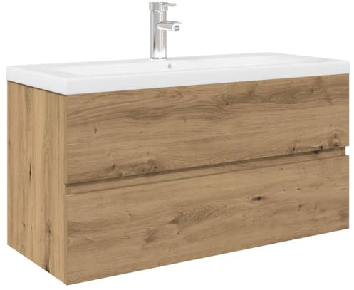 vidaXL Waschbeckenunterschrank mit Einbaubecken und Wasserhahn
