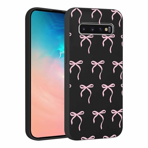 Phoona Handyhülle für Samsung Galaxy S10（4G） Hülle 6,1'', Aesthetic Muster Design Weiche TPU Ultra Dünn Silikon Schutzhülle Kratzfeste Stoßfest Bumper Schützen Case für Mädchen, Schwarzer Bogen