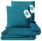 Class Home Collection Bettwäsche 155x220 Baumwolle 4 teilig Renforce Bettwäsche-Set mit Reißverschluss Uni Petrol