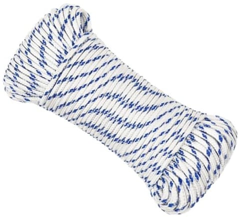 Homgoday Arredo Corda per Barca Bianca 4 mm 25 m in Polipropilene,Arredo Corda Nautica, Corda da Lavoro, Corda Multiuso per attività All'aperto, Corda Nautica, Corda Multiuso
