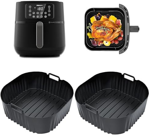 2 Pezzi Silicone per Friggitrice ad Aria, Accessori Friggitrice ad Aria per Philips 7,2 L, Contenitore Silicone Accessori per Friggitrice HD9285/90