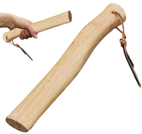 GGpone Hatchet Handle with Steel Wedge 13 Inch Natural Wood Axe Handle Replacement for Camp Axe Smooth Comfortable for Hatchet, Camping, Claw Hammer