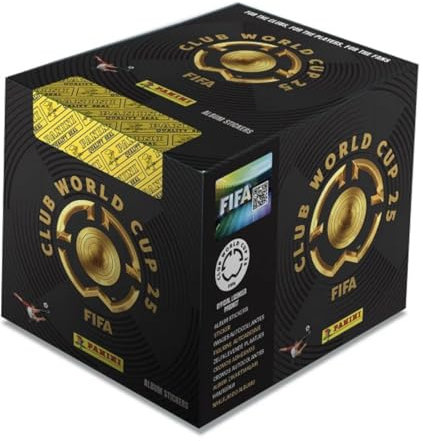 Scatola Box 50 bustine da 5 figurine mondiale per Club - World Cup Fifa Calciatori 2025 + portachiave calcio in metallo 3D