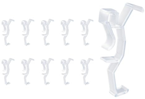 10 PCS Valance Clips, 2.5'', for Window Blinds Hidden Clip Clear Plastic Hidden Clips, Universal Retainer Holders for Wood or Faux Wood Horizontal Blinds, Easy Snap-On Valance Mounting Brackets
