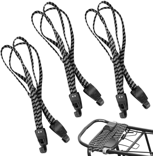 3 Stück Gepäckspanner Fahrrad, 75cm Gepäckträger Spanngurt, 3 in 1 Fahrrad Spanngurt Elastisch, Gummispanner mit Haken, Gepäckspanner für Gepäckträger, Fahrradkorb Hinten und Motorrad
